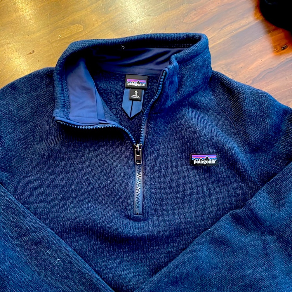 Patagonia Navy Blue Quarter Zip Fleece Boys XL